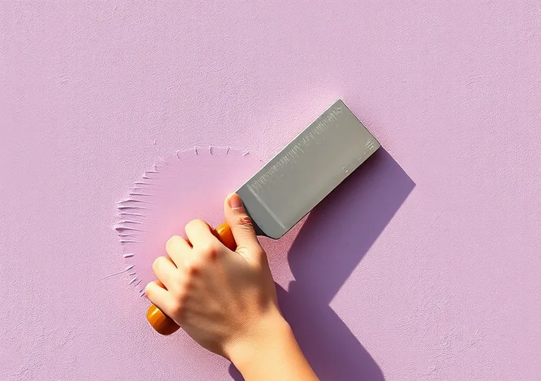 Application d'un enduit décoratif à la lisseuse sur un mur